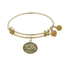 Stipple Finish Brass Hugs And Kisses Angelica Bangle Bracelet, 7.25"