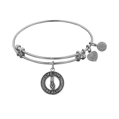 Stipple Finish Brass Life's a Beach Angelica Bangle Bracelet, 7.25"
