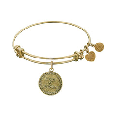Stipple Finish Brass Maid of honor Angelica Bangle Bracelet, 7.25"