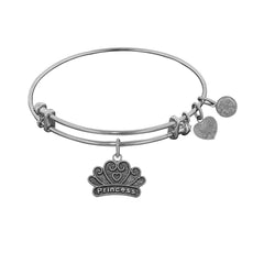 Stipple Finish Brass Princess Angelica Bangle Bracelet, 7.25"