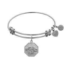 Stipple Finish Brass Sailor's Knot Angelica Bangle Bracelet, 7.25"