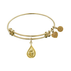 Stipple Finish Brass Water Angelica Bangle Bracelet, 7.25"