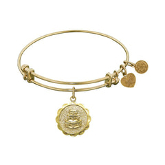 Stipple Finish Brass Wedding Day Angelica Bangle Bracelet, 7.25"