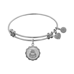 Stipple Finish Brass Wedding Day Angelica Bangle Bracelet, 7.25"