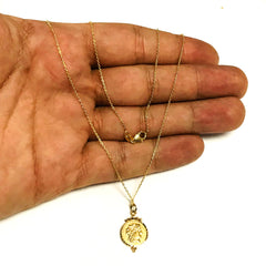 14k Yellow Gold Roman Coin Pendant Necklace, 18"