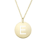 14k Yellow Gold Initial Letter Round Pendant Necklace, 18"