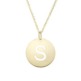 14k Yellow Gold Initial Letter Round Pendant Necklace, 18"