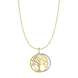 14k Yellow Gold Double Tree Of Life Charm Necklace, 18"