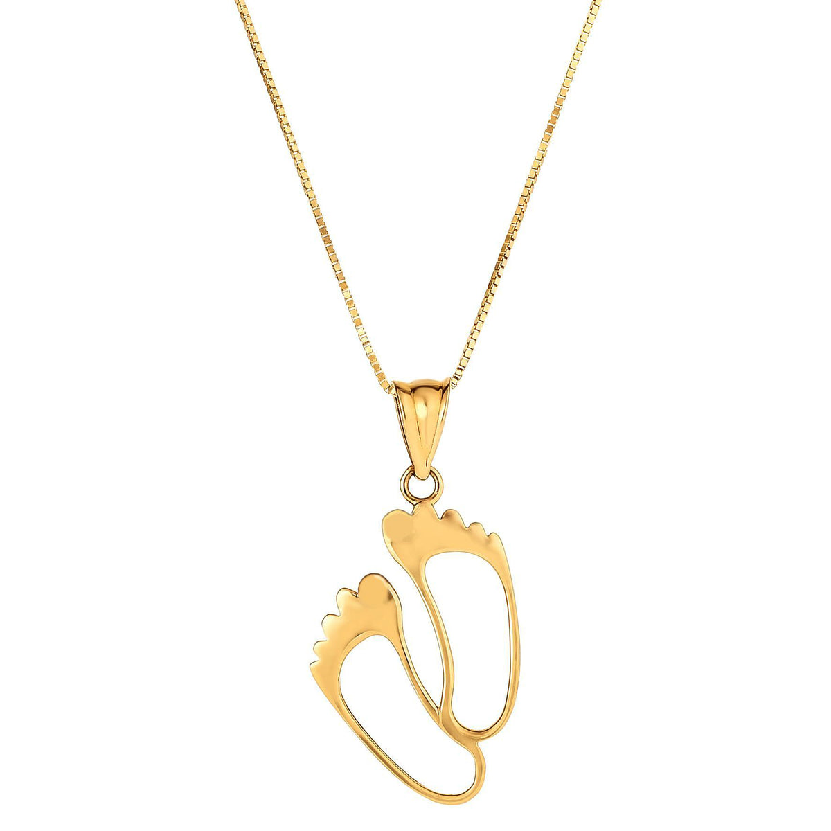 14k Yellow Gold Set of Foot Summer Necklace,18"