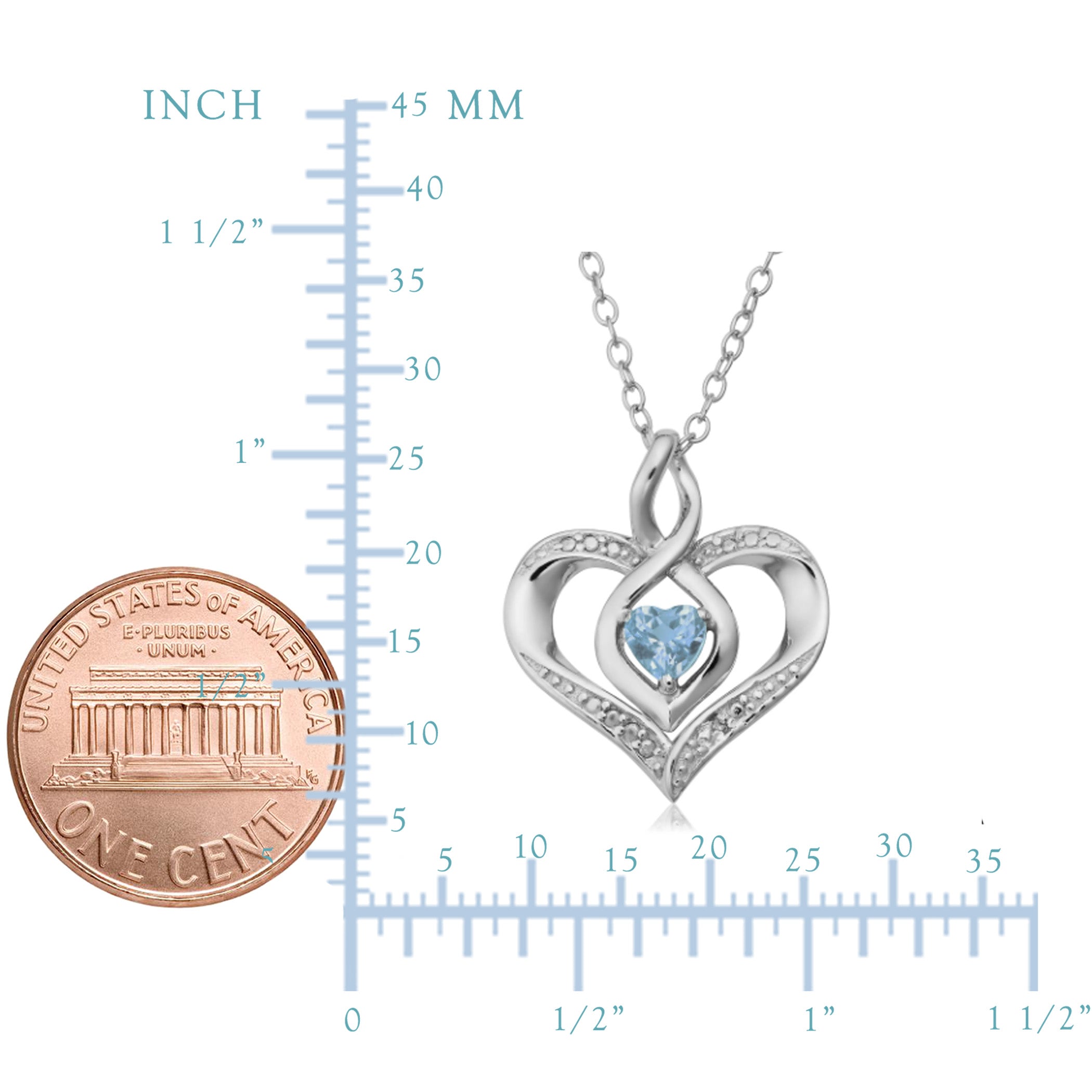 Collier de pierre de naissance en forme de cœur en argent sterling, bijoux de créateur raffinés de 18 pouces pour hommes et femmes