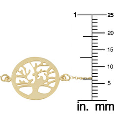 Bracelet ajustable arbre de vie en or jaune 14 carats pour femmes, bijoux de créateurs fins de 7,5 pouces pour hommes et femmes