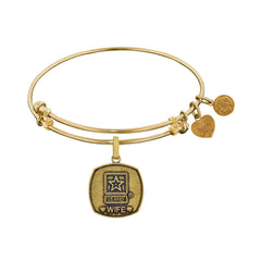 U.S. Army Wife Charm Expandable Bangle Bracelet, 7.25"