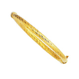14k Yellow Twisted Gold Women's Bangle Bracelet, 7"