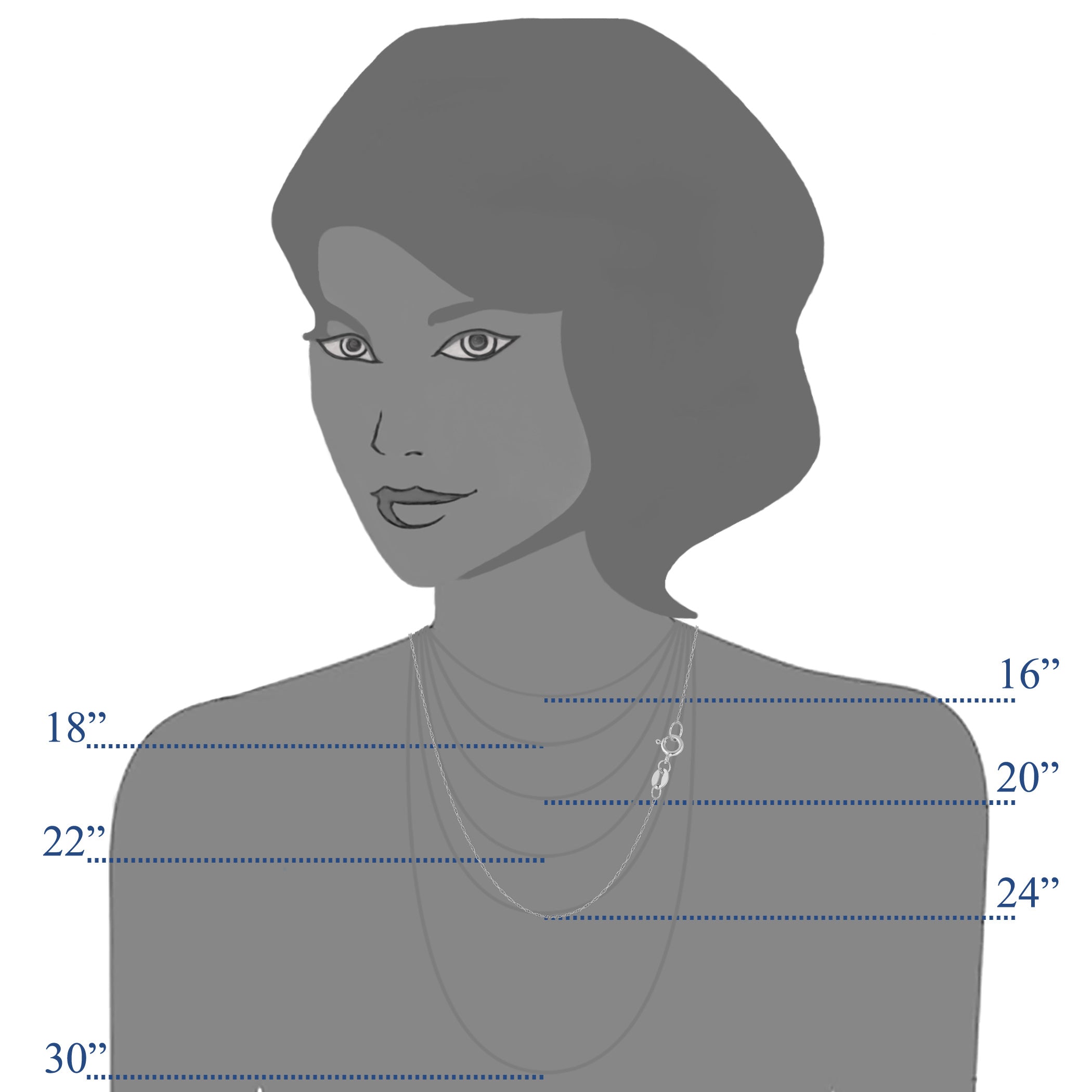 14 k vitguld repkedja halsband, 0,4 mm fina designersmycken för män och kvinnor