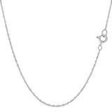 14k White Gold Rope Chain Necklace, 0.7mm