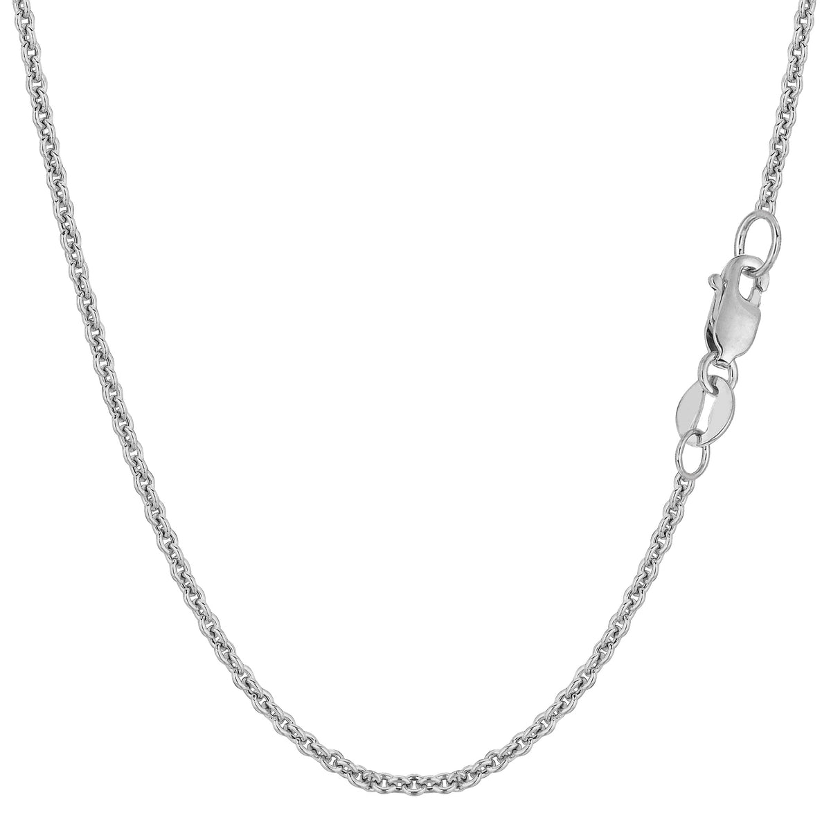 Collar de cadena Forsantina de oro blanco de 14 k, joyería fina de diseño de 1,9 mm para hombres y mujeres