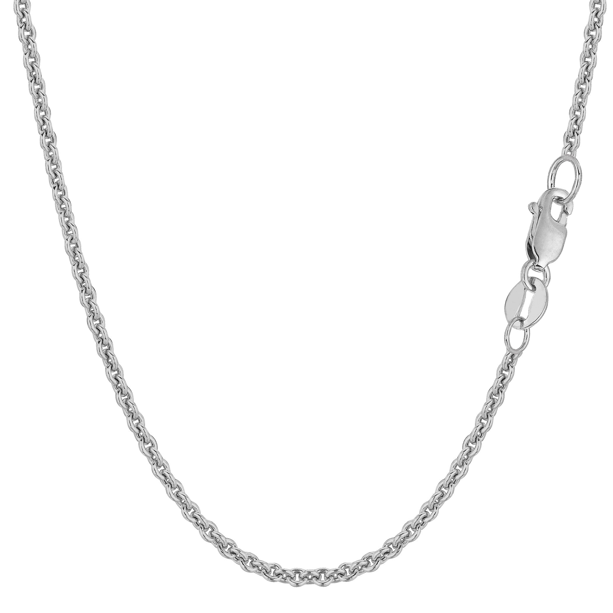 Collar de cadena Forsantina de oro blanco de 14 k, joyería fina de diseño de 2,3 mm para hombres y mujeres