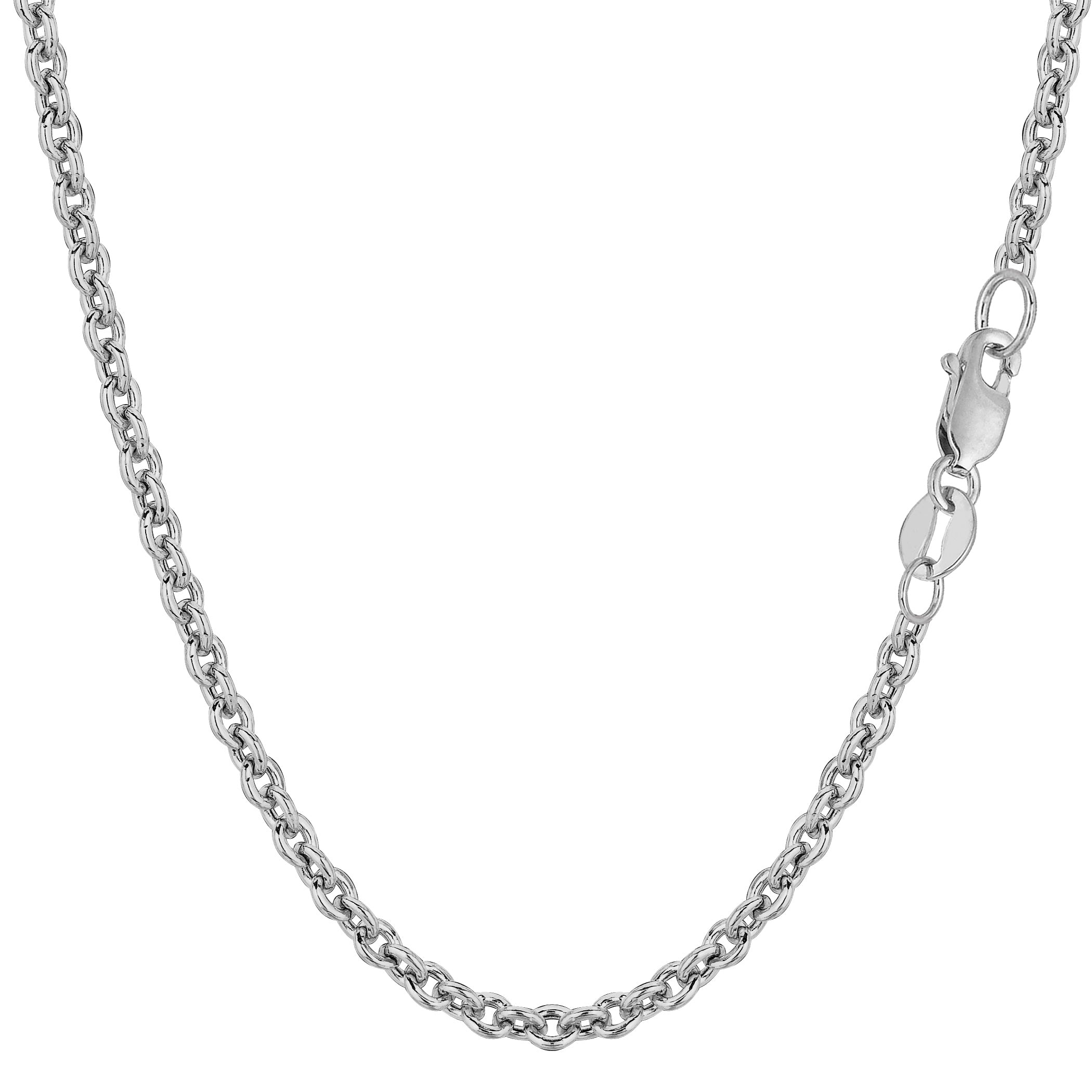 Collier chaîne Forsantina en or blanc 14 carats, bijoux de créateurs fins de 3,1 mm pour hommes et femmes