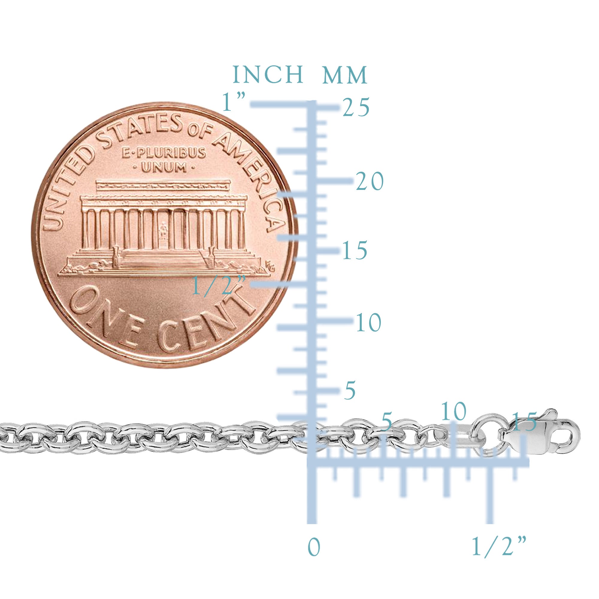 Forsantina-kjedekjede i 14 k hvitt gull, 3,1 mm fine designersmykker for menn og kvinner