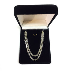 Collar de cadena Forsantina de oro blanco de 14 k, joyería fina de diseño de 3,1 mm para hombres y mujeres