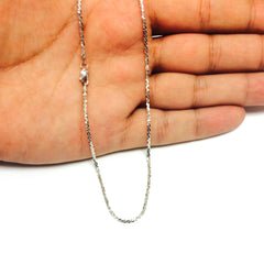 14k White Gold Sparkle Chain Bracelet, 1.5mm, 10"