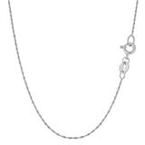 14k White Gold Singapore Chain Necklace, 0.8mm