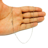 14k White Gold Singapore Chain Bracelet, 1.5mm, 10"