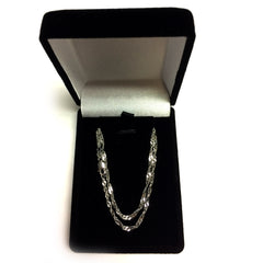 14k White Gold Singapore Chain Necklace, 2.1mm