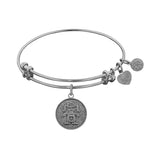 Stipple Finish Brass Girl Angelica Bangle Bracelet, 7.25"