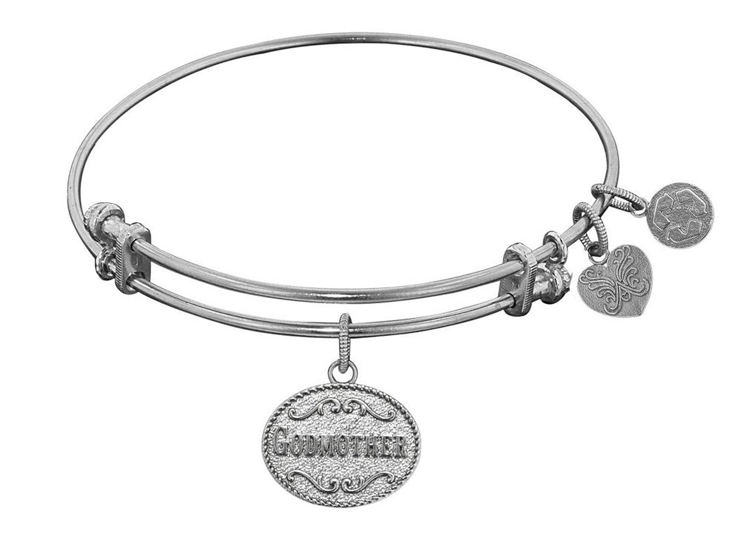 Stipple Finish Brass Godmother Angelica Bangle Bracelet, 7.25" fine designer jewelry for men and women