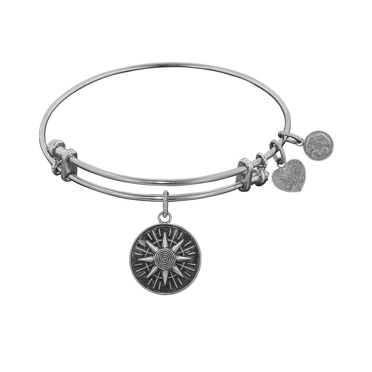 Smooth Finish Brass Compass Angelica Bracelet, 7.25" fine designer jewelry for men and women