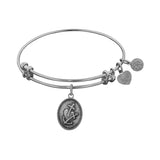 Smooth Finish Brass Faith, Hope, Charity Angelica Bangle Bracelet, 7.25"