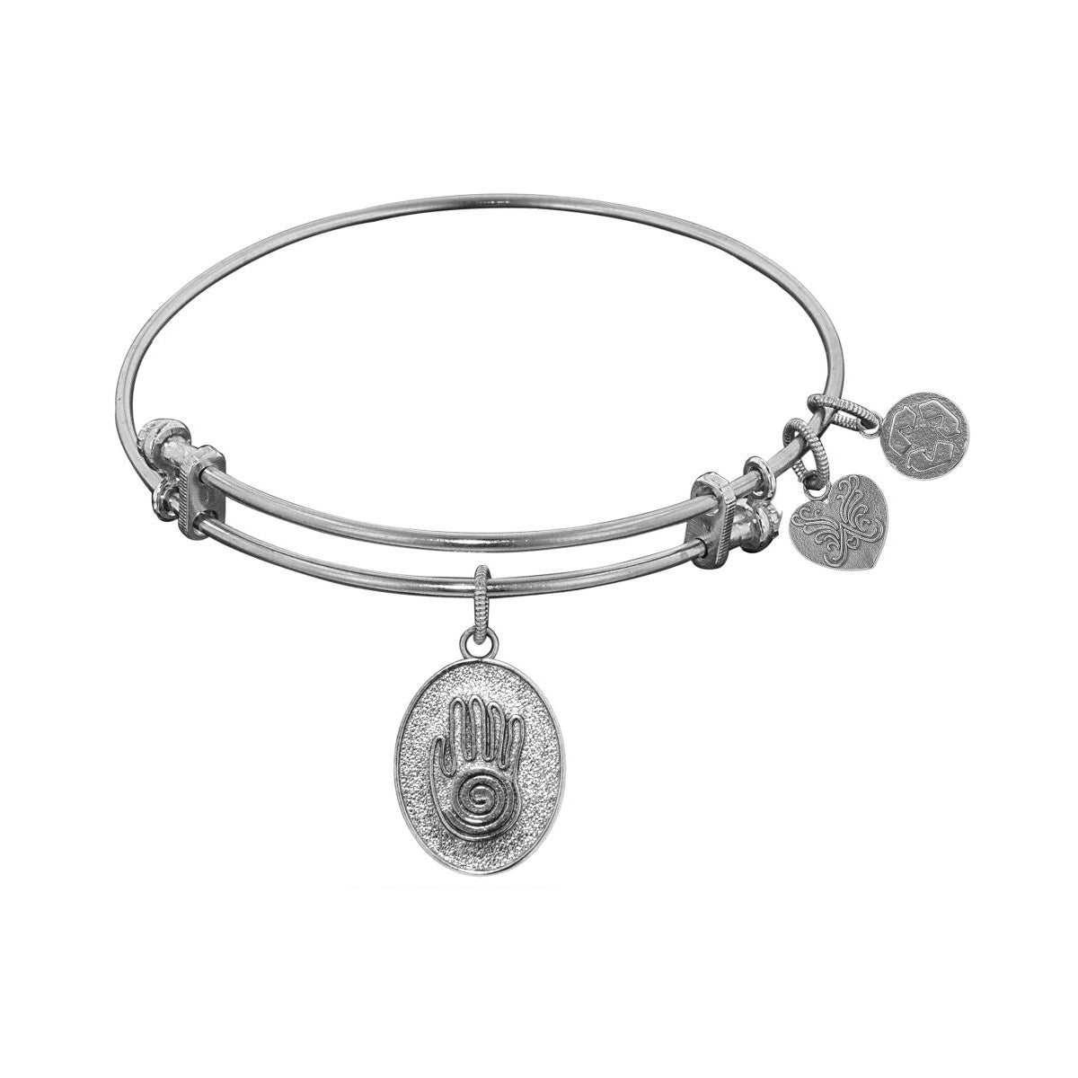 Stipple Finish Messing Hand of Fatima Angelica Bangle Armbånd, 7,25" fine designersmykker for menn og kvinner