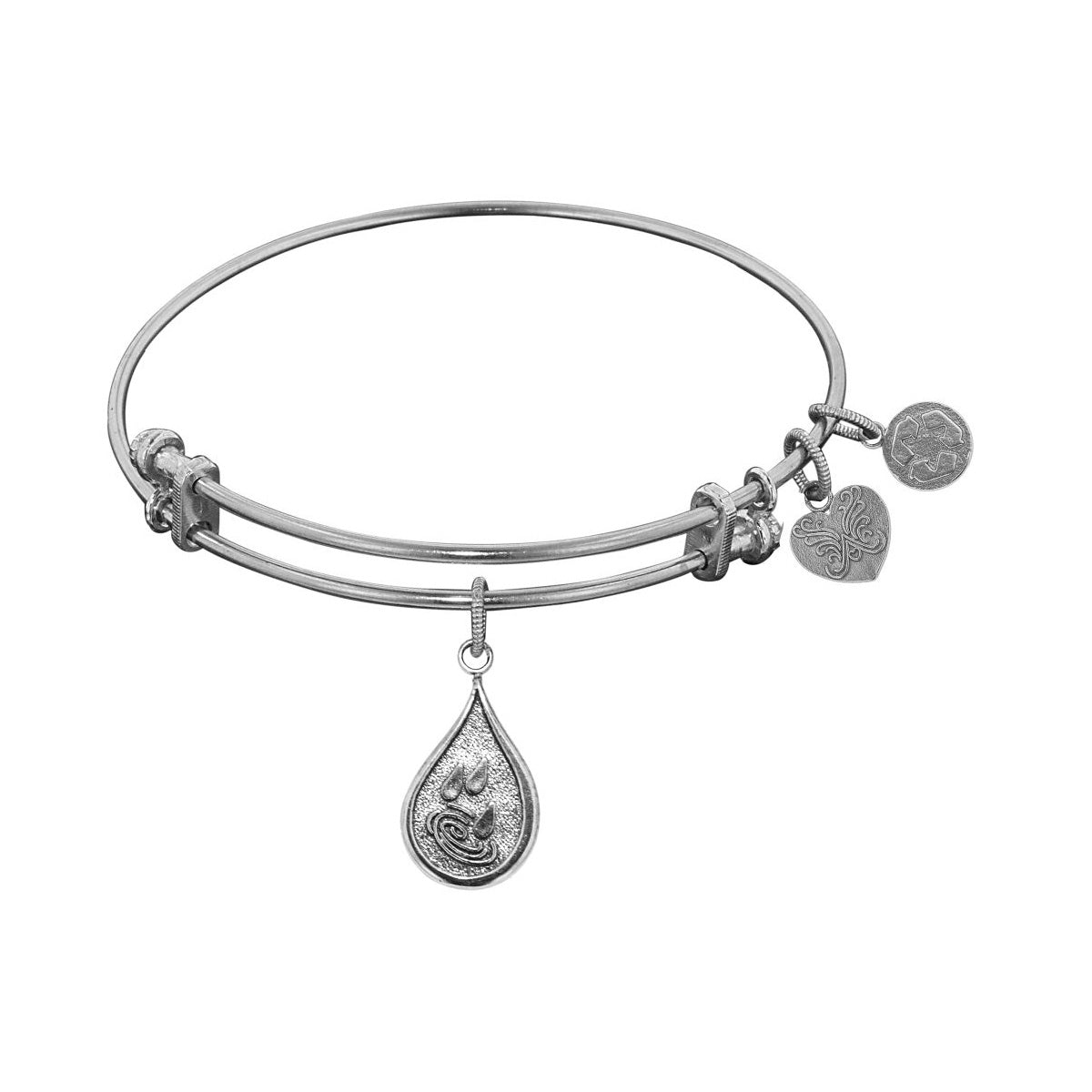 Stipple Finish Brass Water Angelica Bangle Bracelet, 7.25" fine designer jewelry for men and women