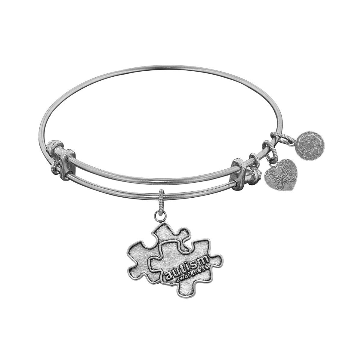 Smooth Finish Brass Generation Rescue Autism Angelica Bangle Armband, 7,25" fina designersmycken för män och kvinnor