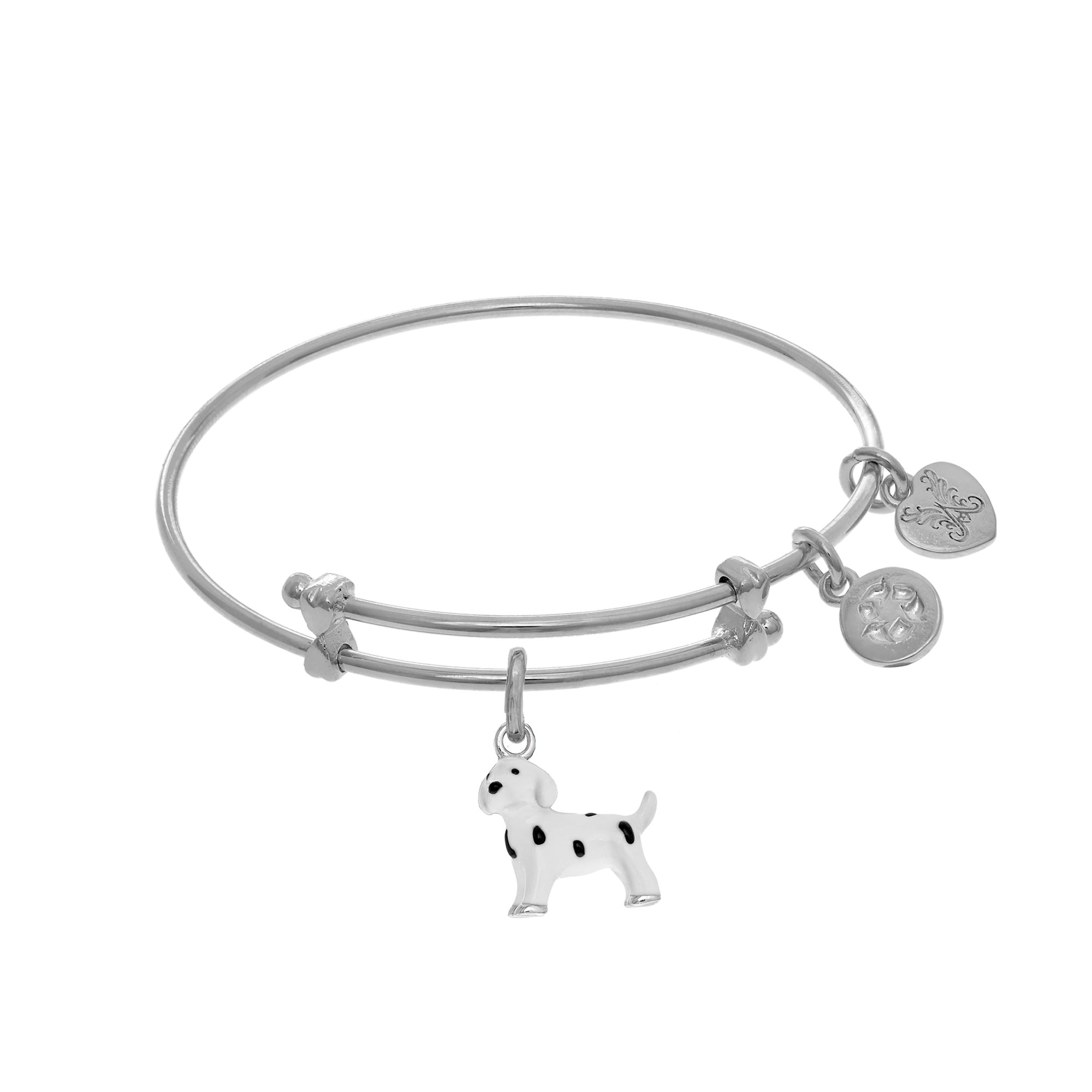 Dalmatian Enamel Charm Adjustable Bangle Girls Bracelet