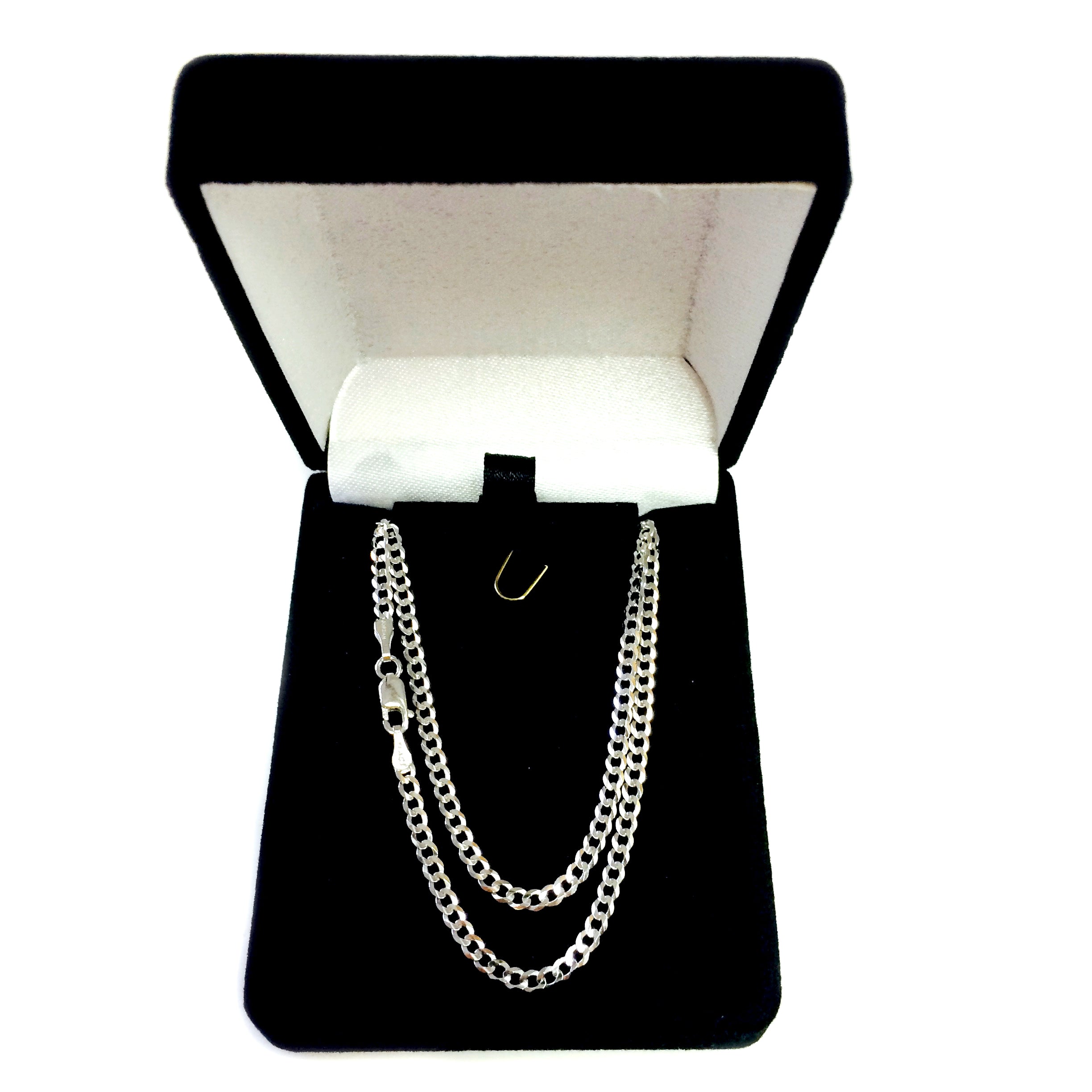 14k White Gold Comfort Curb Chain Necklace, 2.7mm