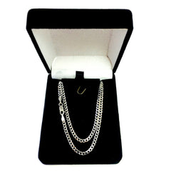 14k White Gold Comfort Curb Chain Necklace, 2.7mm fine designer jewelry for men and women