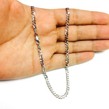 14k White Solid Gold Comfort Curb Chain Bracelet, 3.6mm, 7"