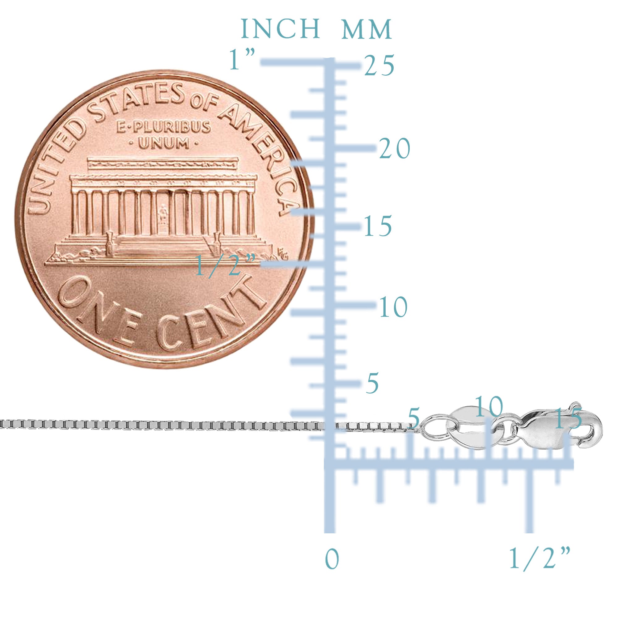 14 k hvidt massivt guld spejlkassekæde halskæde, 0,7 mm fine designersmykker til mænd og kvinder