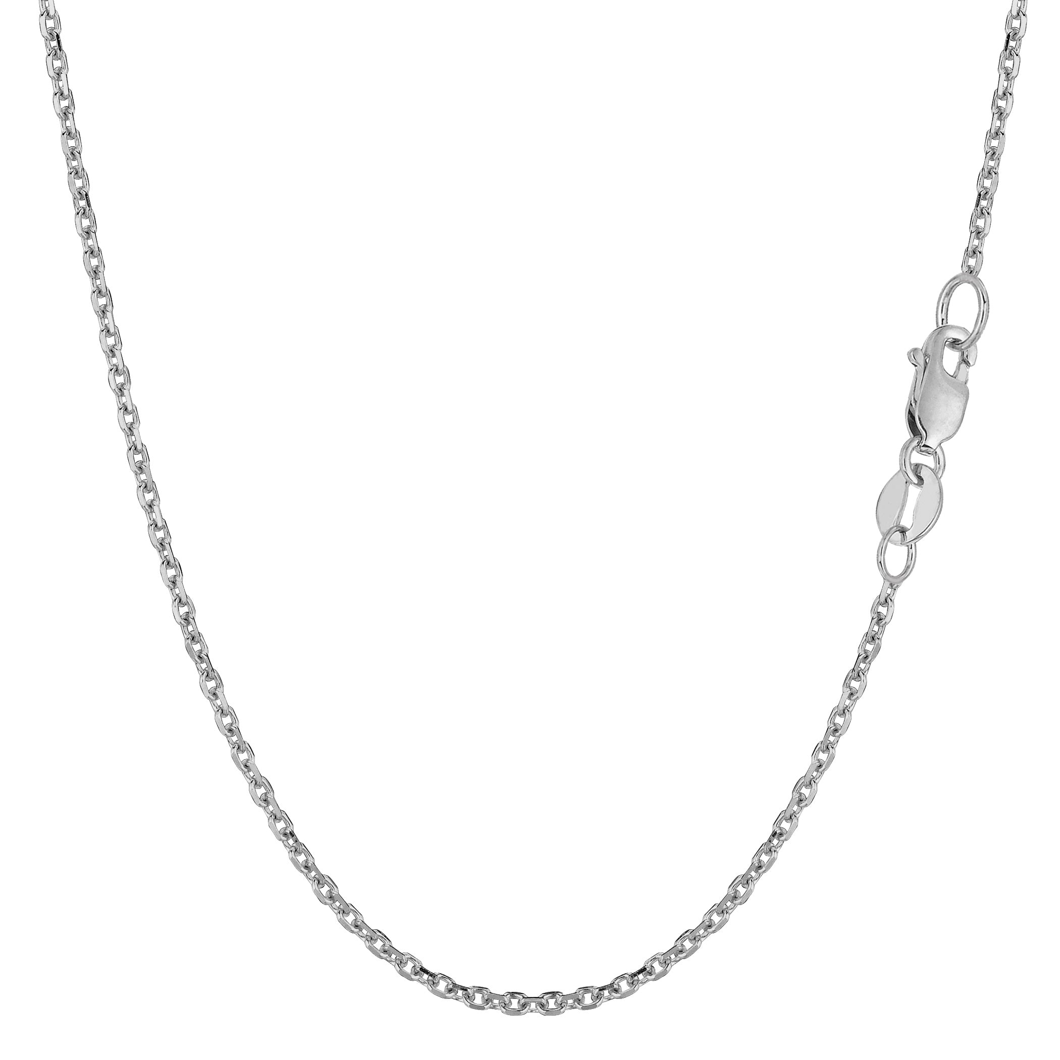 Collar de cadena con eslabones tipo cable de oro blanco de 14 k, joyería fina de diseño de 1,5 mm para hombres y mujeres