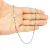14k White Gold Cable Link Chain Necklace, 3.1mm