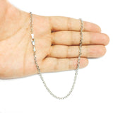 14k White Gold Cable Link Chain Necklace, 3.1mm
