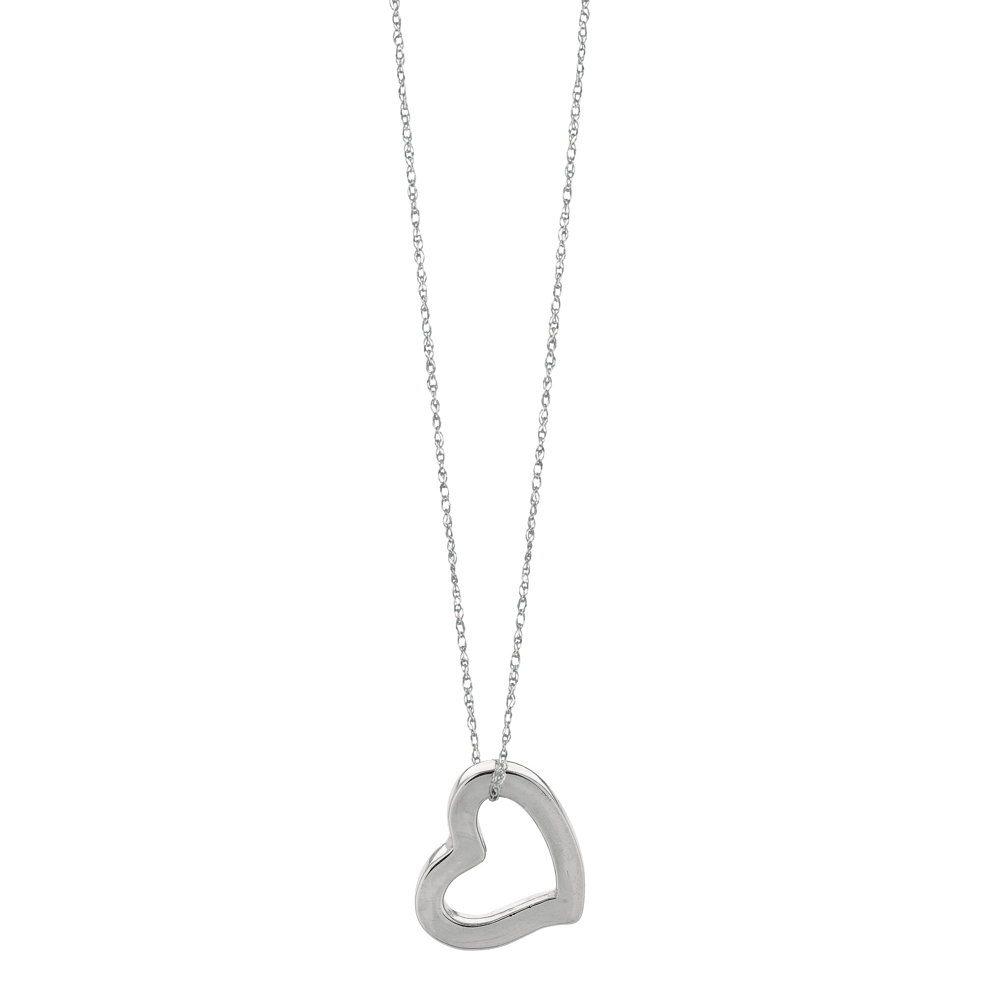 14k gull hjerteformet røranheng halskjede, 18" fine designersmykker for menn og kvinner