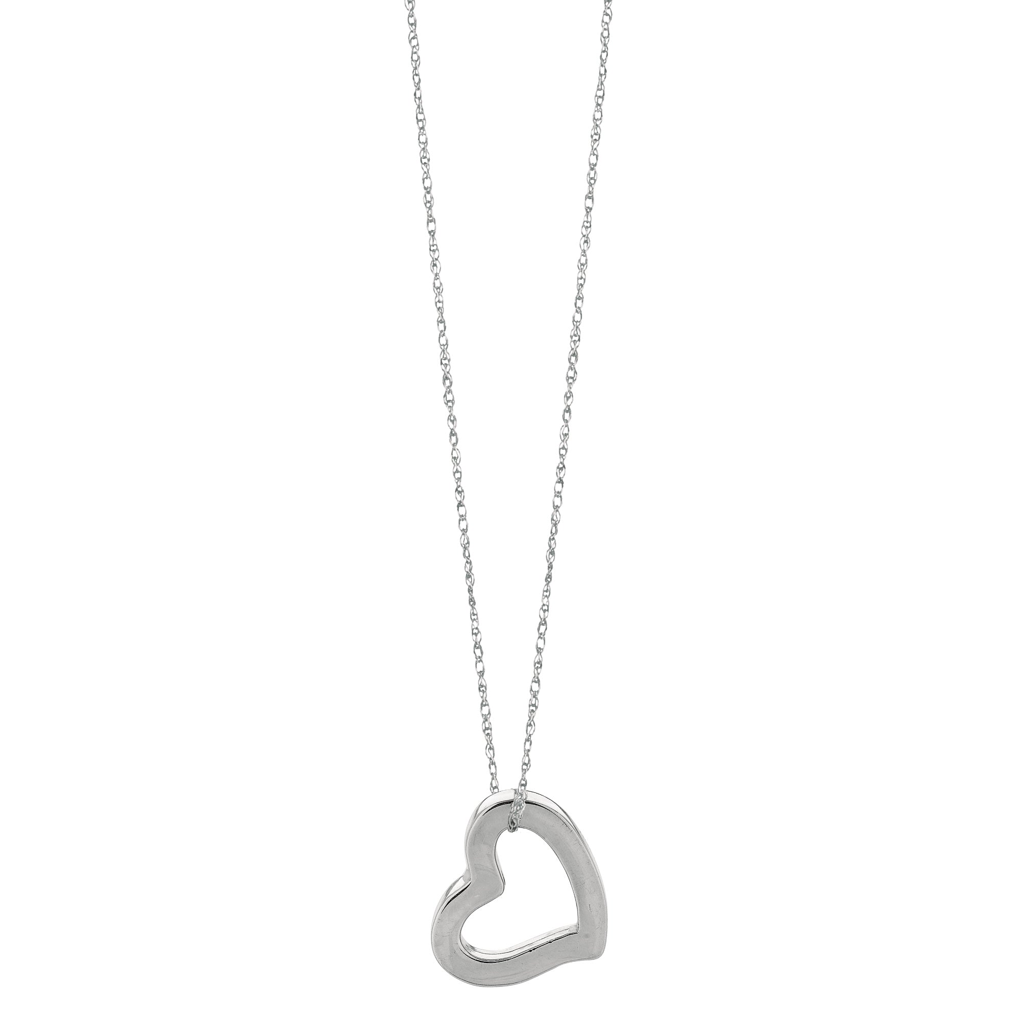 Collier pendentif tube en forme de coeur en or 14 carats, bijoux de créateurs fins de 18 pouces pour hommes et femmes