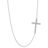 14k Gold Sideways Cross Pendant Necklace, 18"