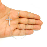 14k Gold Sideways Cross Pendant Necklace, 18"