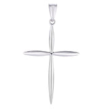 14k White Gold Fancy Cross Pendant 23 x 40 mm