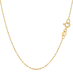 Collier chaîne en corde en or jaune 10 carats, bijoux de créateur fins de 0,5 mm pour hommes et femmes