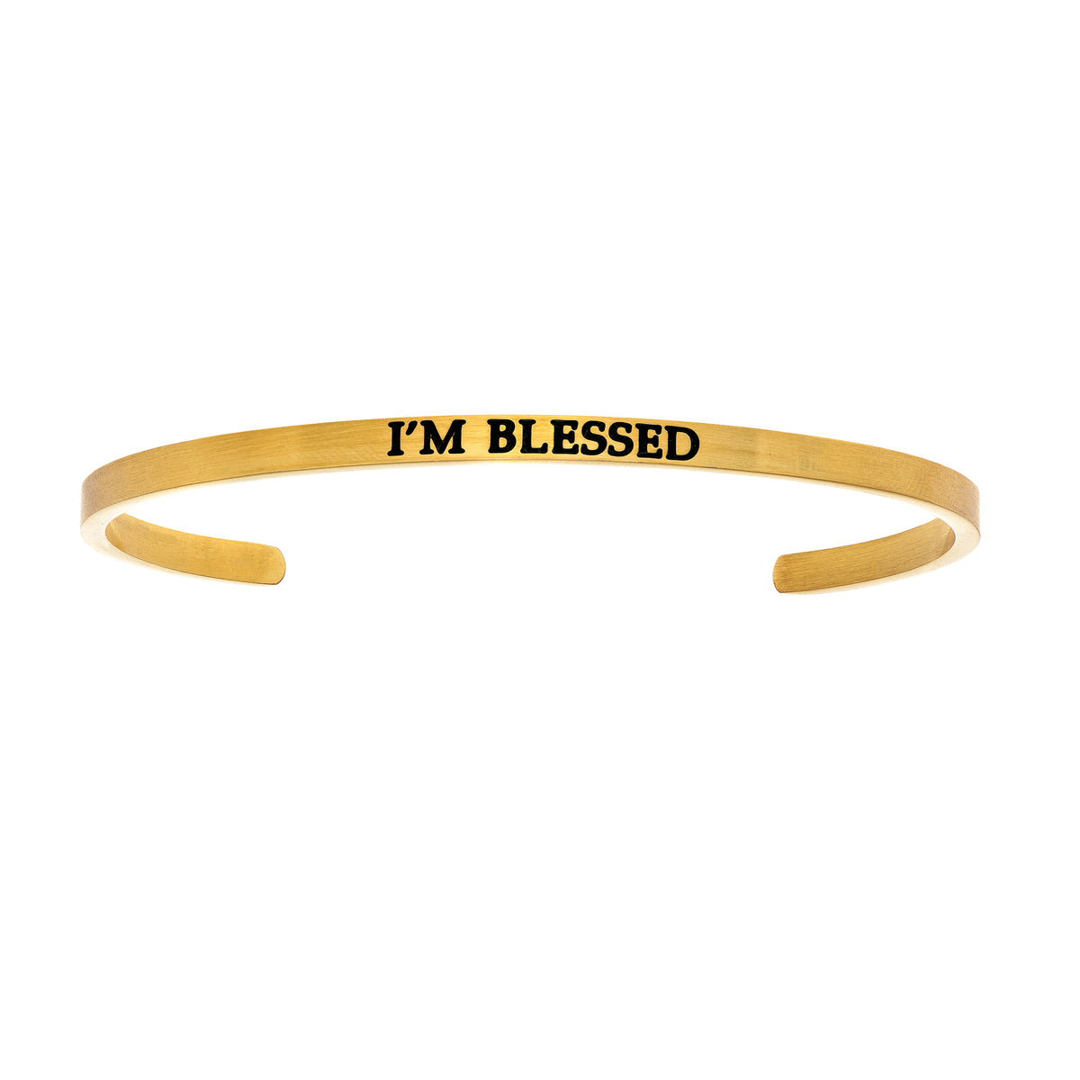 Intuitions Stainless Steel I’M BLESSED Diamond Accent Cuff Bangle Bracelet